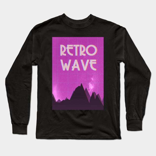 Retrowave Galaxy Aesthetic Long Sleeve T-Shirt by Oh My Martyn